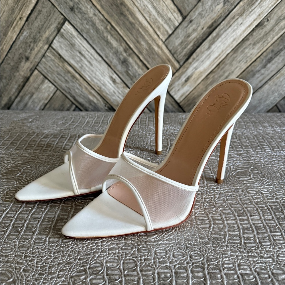 White mesh stiletto